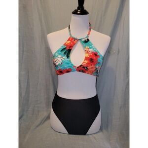 Bikini small, high waisted tropical